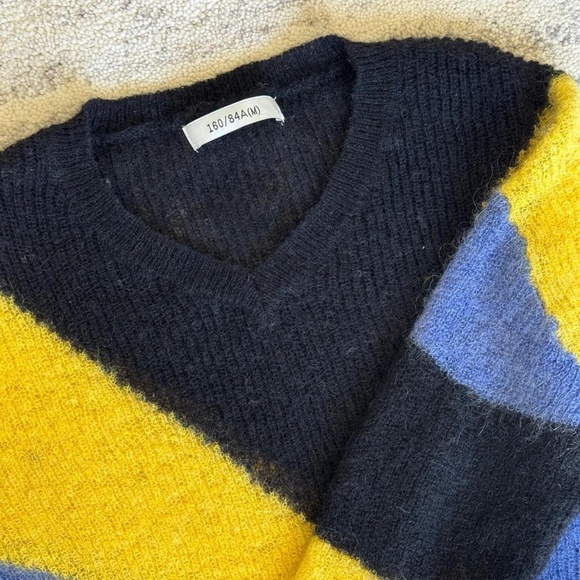 Yellow, Black, and Blue Striped Sweater - Picture 2 of 3